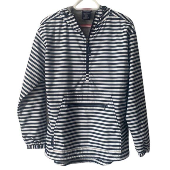 Charles River Apparel Chatham Anorak Spring Pull Over Stripe Jacket - Picture 2 of 6